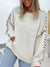 Chic Solid Color Round Neck Sweater for Spring & Autumn in Apricot - Knitted Polyester Blend Pullover - Women’s Fashion.