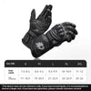 Premium Long Carbon Fiber Motorcycle Gloves in Warrior Black - Full-Length Design, Sheepskin Material - Available in Various Sizes