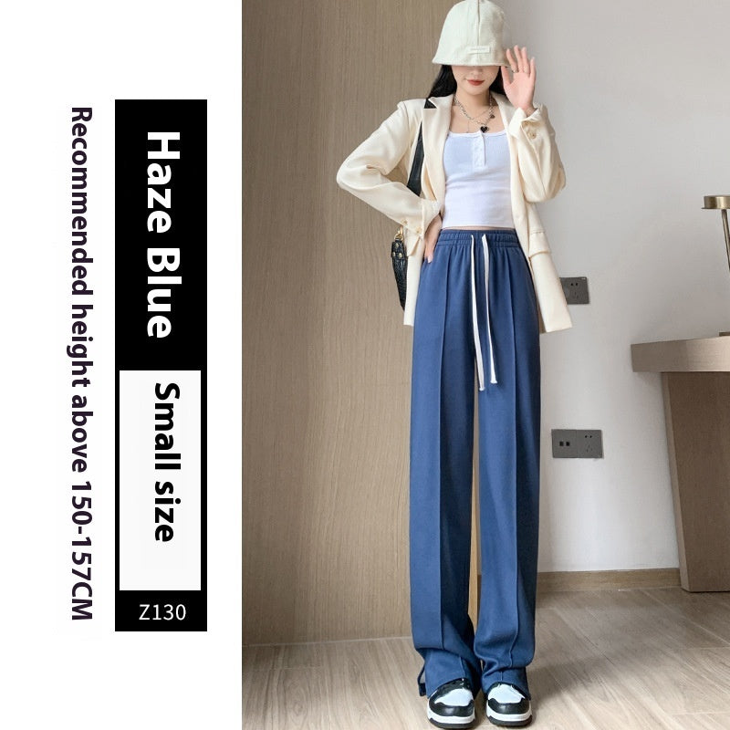 Sports Straight Loose Casual Slit Wide Leg Pants