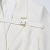 Chic Patchwork Slim-Fit White Jacket for Women - Drawstring Style, Sizes S-XL - Versatile High-Fashion Outerwear for Women.