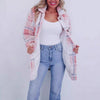 Chic Multicolor Plaid Winter Jacket for Women in Pink, Brown, and Blue - Polyester Warm Coat S-XXXL Sizes - Women's Fashion Outerwear