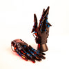 Unisex Glow-in-the-Dark Mechanical Knight Gloves - Blue and Red luminous fingertip accents - One Size - Stand out in style.