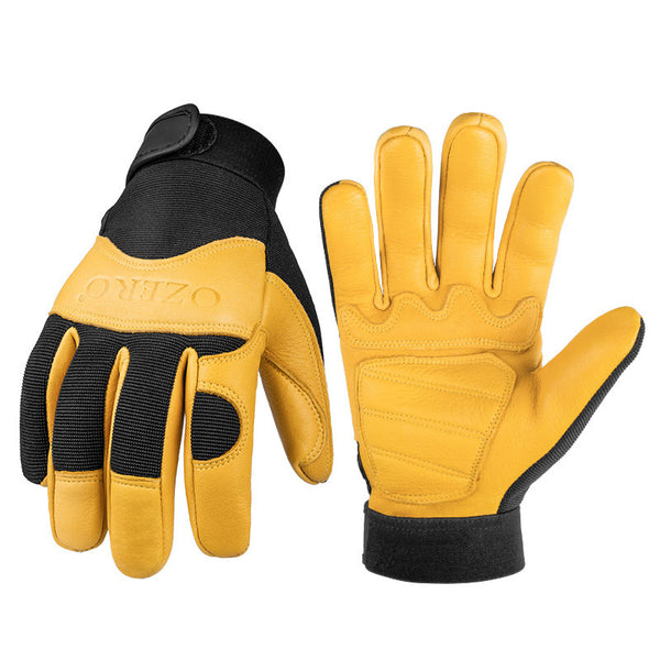Eco-Friendly Deerskin Cycling & Fitness Gloves in Yellow and Green - Color Matching Design - Comfortable Fit - Ideal for Outdoor Sports & Cycling