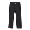 Stylish Leather & Twill Cargo Trousers in White - Men's Casual Pants