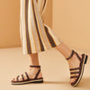 Chic Retro-Styled Women's Chunky Heel Leather Sandals with Rubber Sole. High Quality, Comfortable, & Stylish Ladies Footwear.