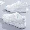 Women's White Casual Leather Sneakers - Stylish and Comfy Sports Shoes - Trendy Women's Footwear