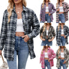 Trendy Women's Loose Plaid Shirt with Collage Detailing - Polyester Casual Style Beauty