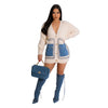 Chic Color-Blocked Loose Sweater for Women - European & American Style - Apricot