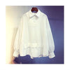 Sophisticated Patchwork Two-Piece Style Shirt, Women's Cotton Top