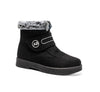 Women's Cozy Insulated Snow Boots with Velcro Strap in Red, Black, and Gray - Waterproof, Non-Slip Winter Footwear