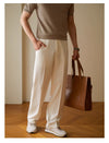 Men's Lightweight Straight-Cut Casual Pants in Apricot, Black, White & Brown. Versatile & Stylish. Ideal for Men's Fashion.
