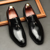 Elegant Cowhide Leather Shoes for Weddings and Formal Events in Black or Wine Red. Men's Business Footwear with Superior Comfort and Style.