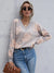 Cozy Autumn/Winter Loose Gray Rose Pattern Sweater for Women