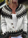 Stylish Warm Totem Cardigan Sweater for Women - Long Sleeve Polyester Winter Essential