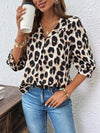 Elegant Leopard Print Polyester Shirt, Long Sleeve, S-XL - Commute Fashion, Leopard Print, Elegant Style.
