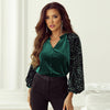 Chic Autumn Long-sleeve Slim Fit Shirt with Sequin Accents
