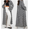 Stylish Geometric-Pattern Long Coat Pajamas/Cardigan in Choice of Patterns - Cotton Blend Luxury Garment for All Seasons
