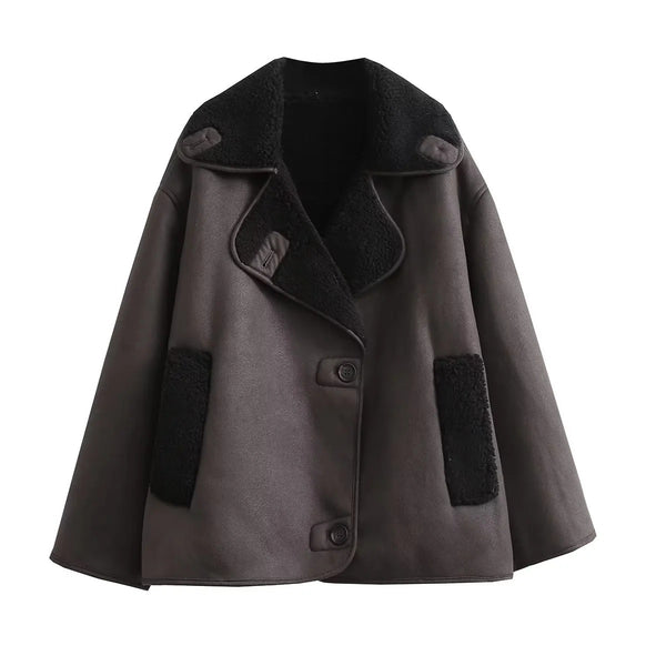 Stylish Retro-Inspired Padded Jacket in Dark Brown - Women's Winter Outerwear