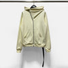 Unisex Collar Inclined Zip Sweater Coat in Dark Gray - Hooded Cardigan Style Sweater with Ribbon Accent