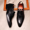 Men's Pointed Toe Leather Loafers, European Style, Black Wine Red Brown, Sizes 36-45