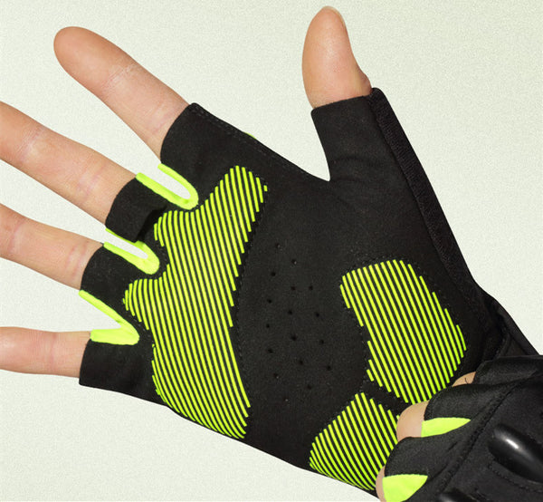 LED Illuminated Fingerless Outdoor Adventure Gloves in Black: Ideal for outdoor activities, biking, hiking, camping, and more. Unisex sizes S-XXL.