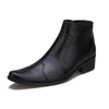 Korean Style Men's Leather Boots in Classic Black and Rich Brown Leather - Comfortable Martin Boots for Men - Sizes 37-44