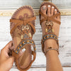 Women's Rhinestone Flower Detail Flat Sandals in Various Sizes and Colors