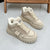 Women's High-Top Sneakers with Fleece Lining, Winter Fashion, Brushed Khaki