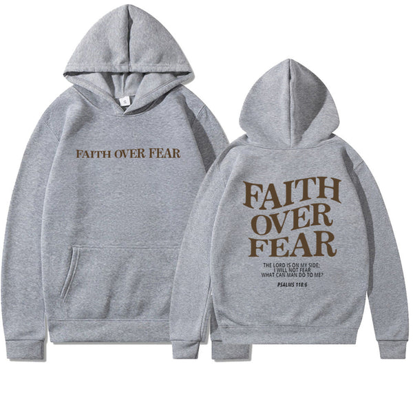 Christian Unisex Hoodie with "Faith Over Fear" Inscription