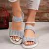 Chic Plus Size Fish Mouth Platform Sandals in versatile colors with breathable mesh upper and durable rubber sole. Walk stylishly and comfortably this summer.