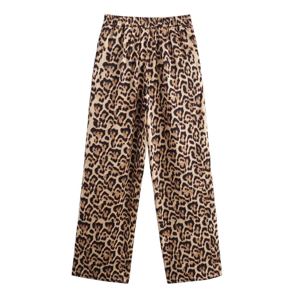 Animal Print Straight High Waist Thin Trousers