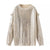 Fashion-forward Bronzing Round Neck Women's Sweater in Dazzling Beige Gold - Long Sleeve, Polyester, Stylish Pullover