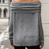Women's Versatile Long Sleeve Loose Sweater in Gray, Apricot, Pink - Comfortable Pullover with Medium Thickness