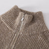 Luxurious Five-Strand Cashmere Stand Collar Sweater in Camel, Gray, Red - Loose Fit, Thickened Design - Women's Pullover