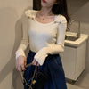 Women's Square Neck Knitted Top in Multiple Colors - Chic Style and Comfort Wear - Free Size - Stylish Pullover Sweater