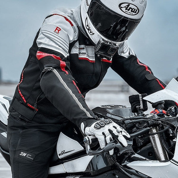 Carbon Fiber Motorcycle Gloves - Lucent White, Samurai Black, Quartz Powder, Ultimate Grey - Impact Resistant - Sizes S to 2XL