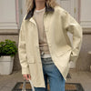 Casual Beige Cotton Jacket with Polo Collar, Contrast Color Accents - Lightweight and stylish jacket for versatile looks.