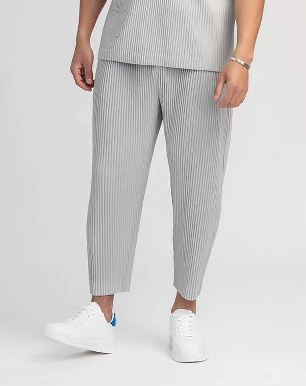 Men's Drawstring Trousers - Comfort-Fit, Quick-Drying, Wrinkle-Resistant - White-Grey and Black - Asian Sizes - Casual Style