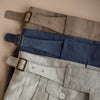 High Waist Slim-Leg Linen Trousers in Creamy-white - Sizes S to 4XL