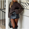 Cozy Autumn Winter Solid Pullover Sweater - Casual Loose Fit - Polyester - Long Sleeves - Winter Fashion Women's Clothing