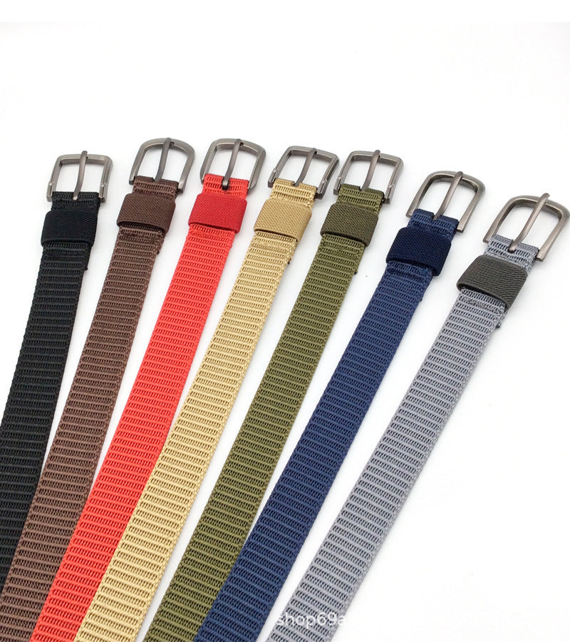 Outdoor Female Nylon Waistband Alloy Pin Buckle Belt