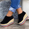 Women's Braided Lace-Up Wedge Shoes with English Muffin Heel - Comfortable, Stylish, Sport-Friendly, Size 36 to 42, Matte Uppers