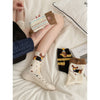 Adorable Puppy Embroidered Socks - Cartoon Design, Fall/Winter Fashion - Cute Dog Pattern Mid-Calf Socks - Soft Cotton, Breathable, Sweat-absorbent