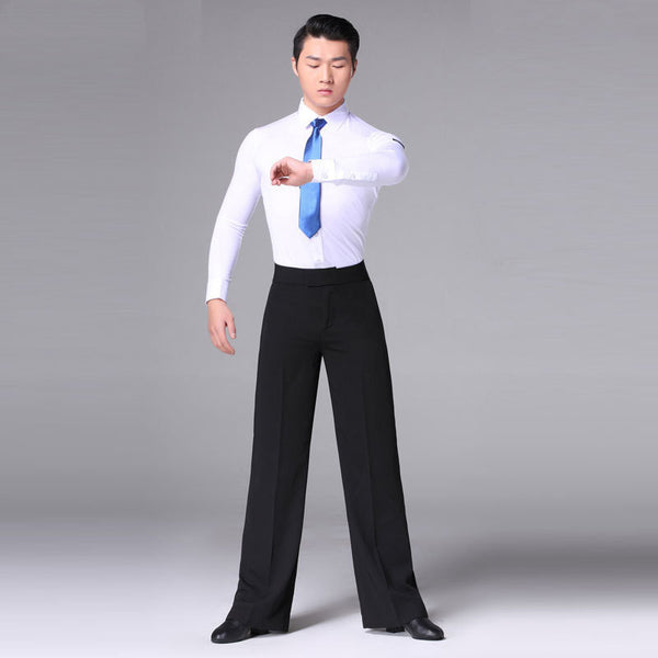 Men's Modern Chinese Style Dance Pants with Guardian Design | Latin & Ballroom | Stylish & Secure Fit | Various Sizes | Polyester Blend