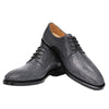 Handcrafted Men's Pearl Fish Skin Low Heel Dress Shoes - Business Stylized Silver Shine Stitching - Size 37-44