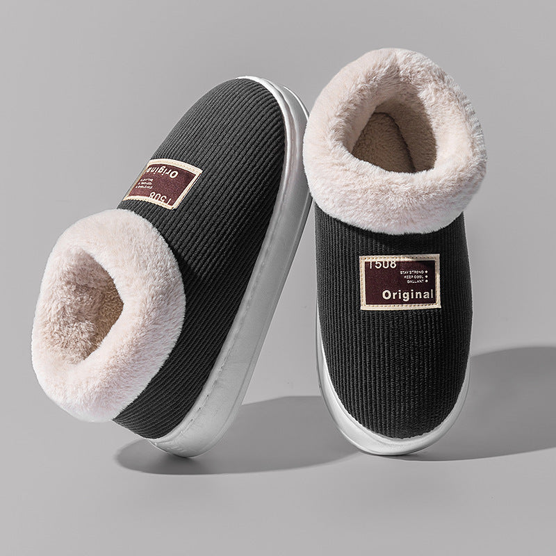 Winter Cotton Slippers Women's Warm Postpartum Confinement Shoes Home Comfort