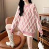 Women's Lazy Sweater in Pink, Flying Sleeves Design, Comfortable Pullover Sweater - Design Sense