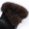 Women's Black Sheepskin Touch Screen Gloves for Winter Warmth