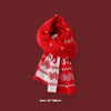Warm & Cozy Winter Plaid Wool Scarf - Red Snowflake & Elk Design - Ideal New Year Gift