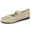 Women's Lightweight Flyknit Ballet Flats in Milky White for Dance & Casual Wear